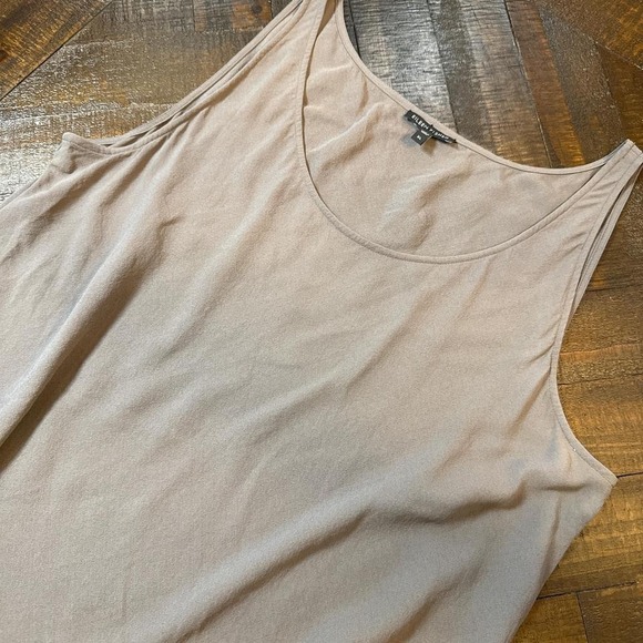 Eileen Fisher 100% Silk Gray Tank Top XL Minimalist Flawed - Picture 3 of 7